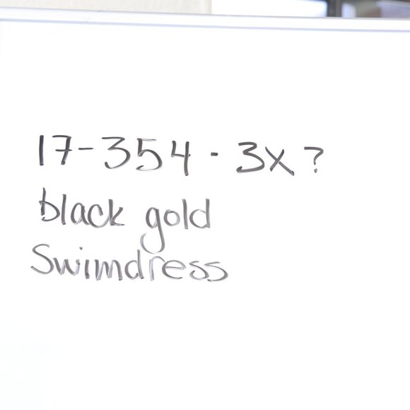 Plus size Black and Gold Polka-dot Swim Dress, See measurements - Picture 9 of 9